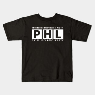 PHL Airport, Philadelphia International Airport Kids T-Shirt